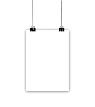 White poster hanging on binder Stock Illustration