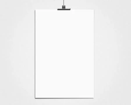 White poster on a rope Stock Photos