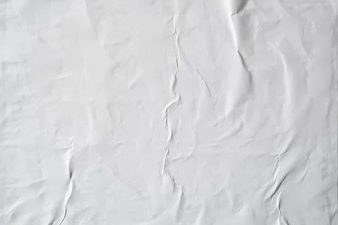 White poster texture adhered by wheat paste 스톡 사진