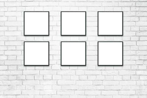 White posters in black frames mock up. Stock Illustration