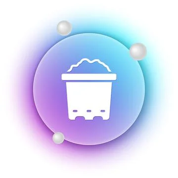 White Pot with soil icon isolated on white background. Blue and purple grad.. Stock Illustration