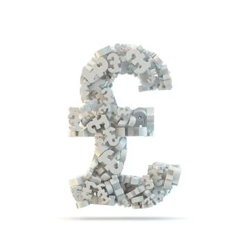 White pound mark isolated on white. Stock Illustration