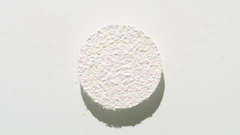 White powder circle on light grey surface Stock Footage 341663845