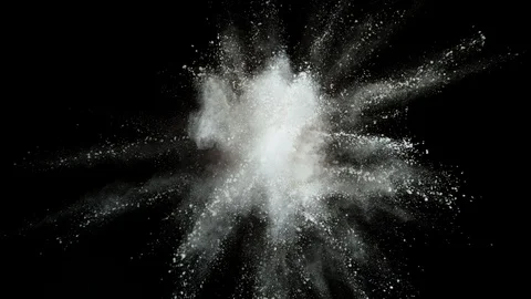 White powder exploding on black background in super slow motion. Stock Footage 103142298