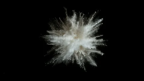 White powder exploding on black background in super slow motion. Stock Footage 103145074
