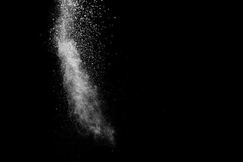 White powder explosion on black background. Stock Photos