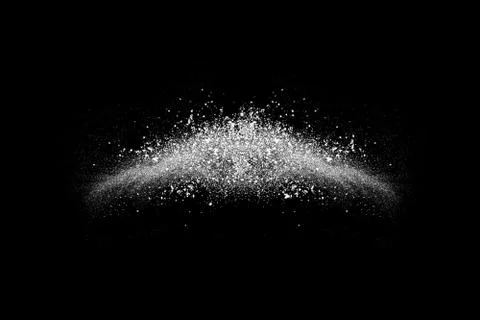 White powder explosion on black background. Stock Photos