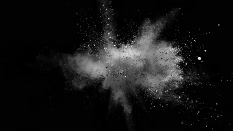 White Powder Explosion in super slow motion on black, 4K Stock Footage 150145915