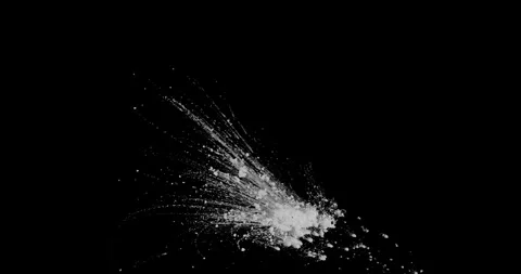 White powder thrown on black background Stock Footage 253160666