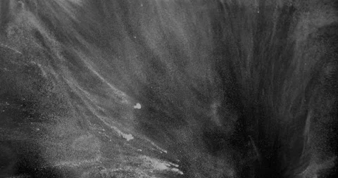 White powder thrown on black background Video stock 253161143