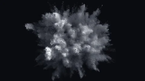 White powder/particles fly after being exploded.  4K 30fps. Slow Motion. Stock Footage 55536671