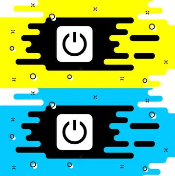 White Power button icon isolated on black background. Start sign. Vector Stock Illustration
