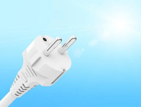 The white power cable Stock Illustration