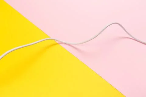 White power cable socket on pastel colour background -  Image Stock Photos