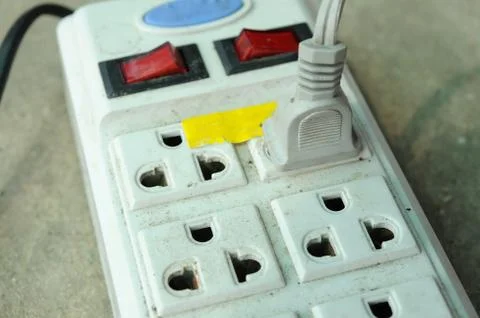 White power extension plug. Stock Photos