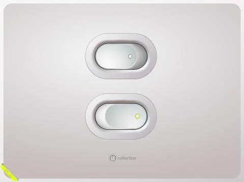 White power switch.Realistic style. Vector illustration. 스톡 일러스트