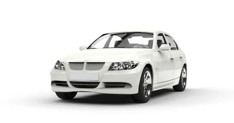 White Powerful Car Front Stock Illustration