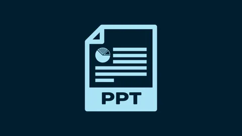 White PPT file document. Download ppt button icon isolated on blue background Stock Footage 230015564