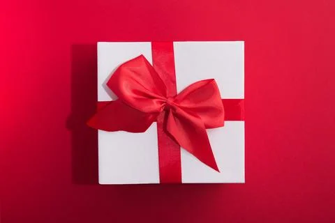 White present gift box Stock Photos