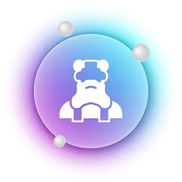White Priest icon isolated on white background. Blue and purple gradient ci.. 库存插图