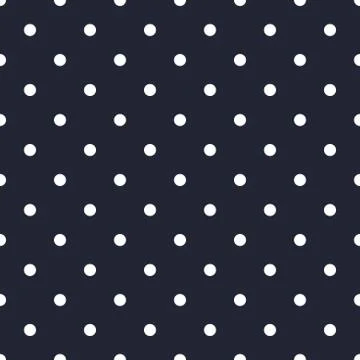 White printed on dark blue background. Polka dots. Stock Illustration