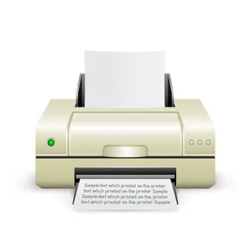 White printer icon Illustrazione stock