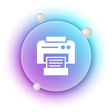 White Printer icon isolated on white background. Blue and purple gradient c.. Stock Illustration