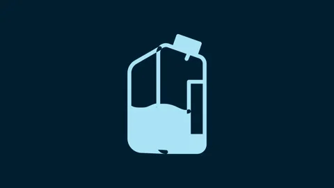 White Printer ink bottle icon isolated on blue background. 4K Video motion Stock Footage 230063136