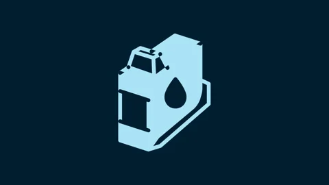 White Printer ink cartridge icon isolated on blue background. 4K Video motion Stock Footage 230063131