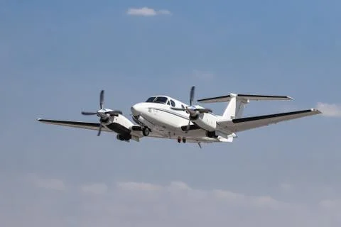 White Private Plane in the Sky Foto stock