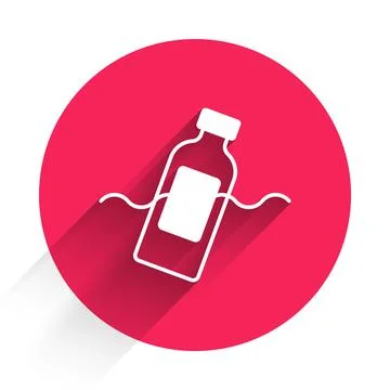 White The problem of pollution of the ocean icon isolated with long shadow Stock Illustration