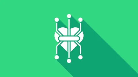 White Processor icon isolated on green background. CPU, central processing unit Video stock 146950368