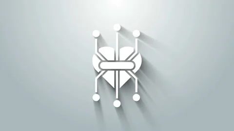 White Processor icon isolated on grey background. CPU, central processing unit Video stock 145699786