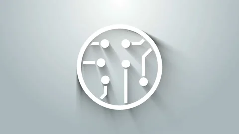 White Processor icon isolated on grey background. CPU, central processing unit Video stock 145699835