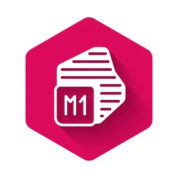 White Processor icon isolated with long shadow background. CPU, central Illustrazione stock