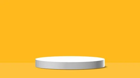 White product background stand or podium pedestal on empty display with orang Stock Illustration