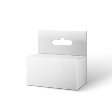 White product package box illustration isolated on white background. product Stock Illustration