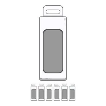 White product retail packaging blank mockup template Stock Illustration