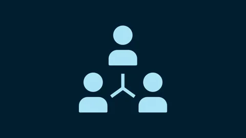 White Project team base icon isolated on blue background. Business analysis and Stock Footage 230064029