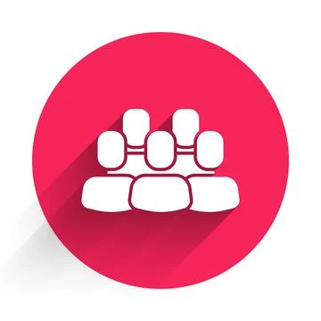 White Project team base icon isolated with long shadow. Business analysis and Stock Illustration