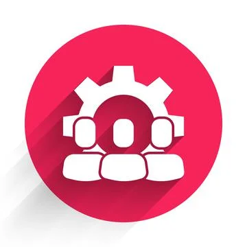 White Project team base icon isolated with long shadow. Business analysis and 스톡 일러스트