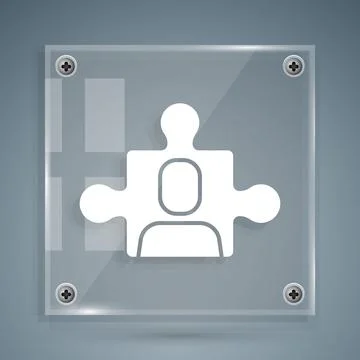 White Project team base icon isolated on grey background. Business analysis and Stock Illustration