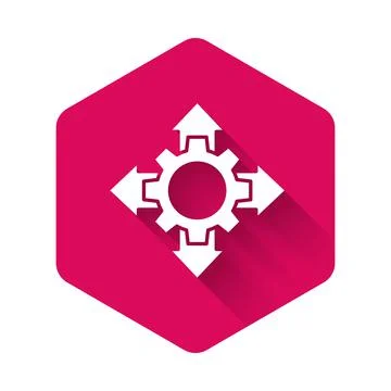 White Project team base icon isolated with long shadow. Business analysis and イラスト素材