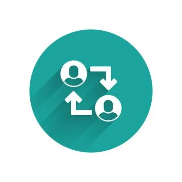 White Project team base icon isolated with long shadow. Business analysis and 스톡 일러스트