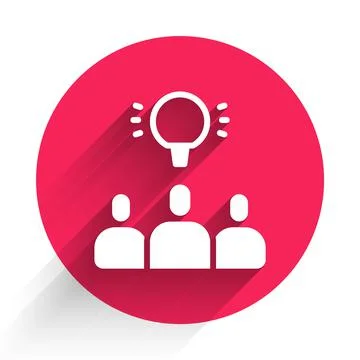 White Project team base icon isolated with long shadow. Business analysis and 스톡 일러스트
