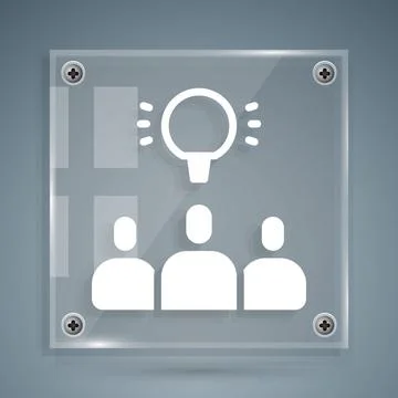 White Project team base icon isolated on grey background. Business analysis and 스톡 일러스트