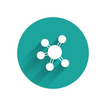 White Project team base icon isolated with long shadow background. Business 스톡 일러스트