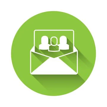 White Project team base icon isolated with long shadow background. Business 스톡 일러스트