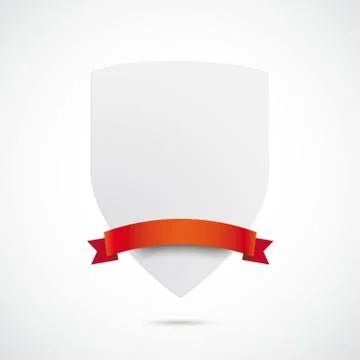 White protection shield red flag Stock Illustration