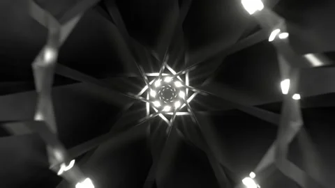 White Psychedelic Abstract Strobe Neon Hallway Background VJ Loop l 4K Stock Footage 300945766